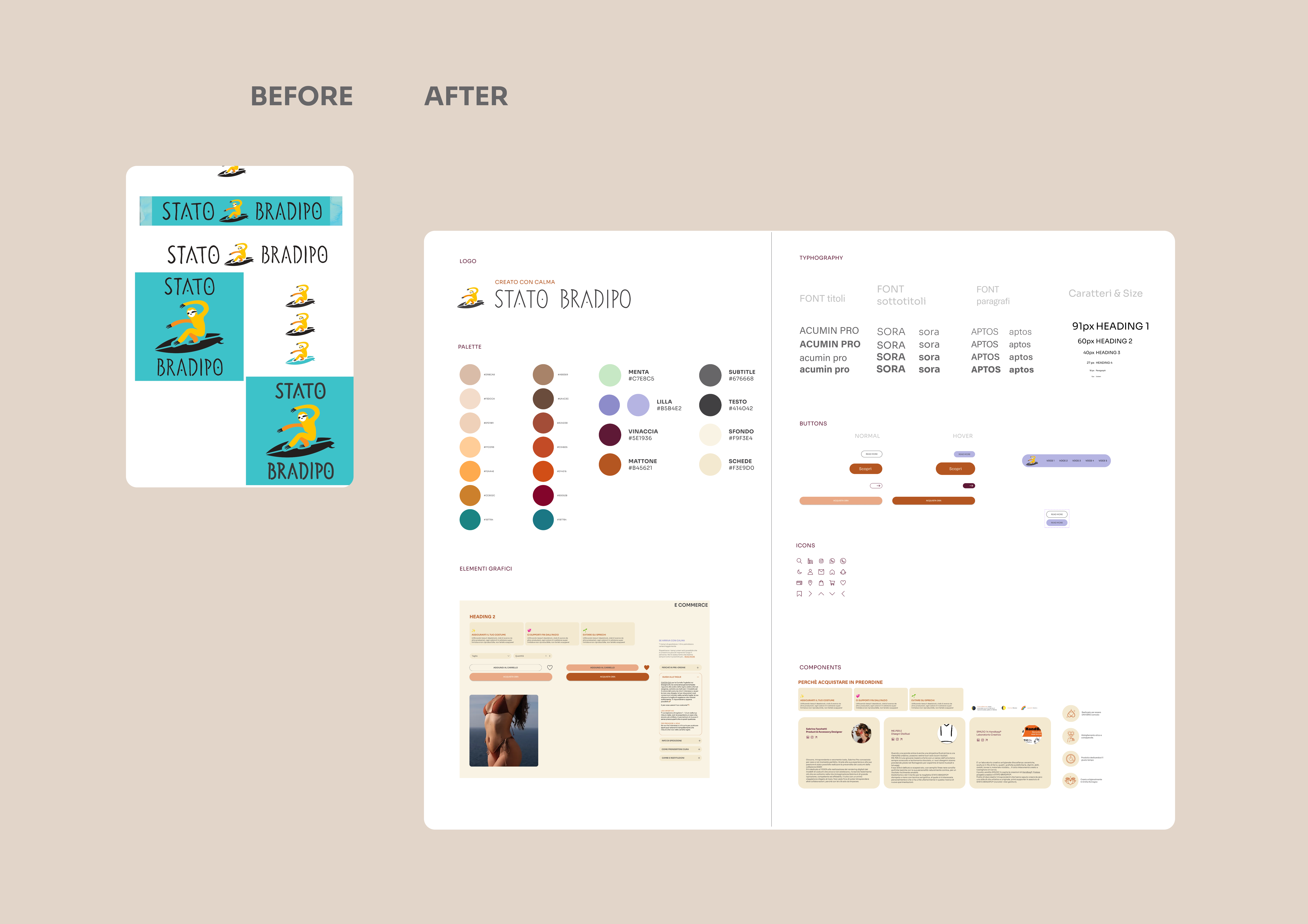 Design system before and after comparison